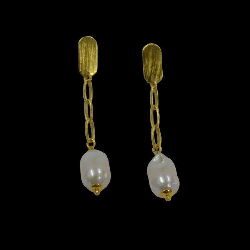 Aretes cadena perla Amorfa
