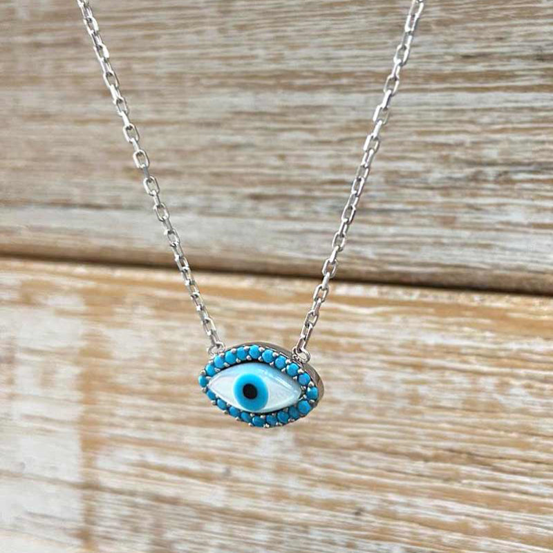 Cadena dije de Ojo azul turquesa